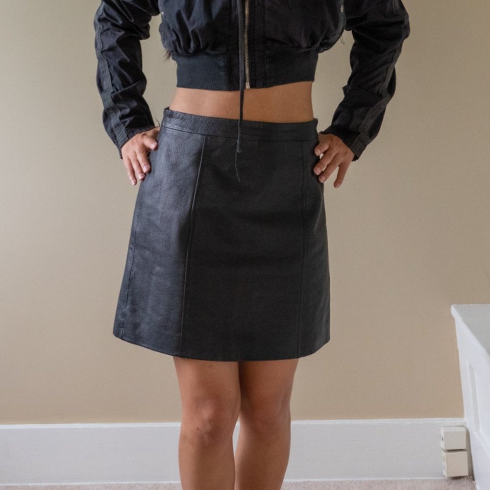 L' Academie Leather Skirt